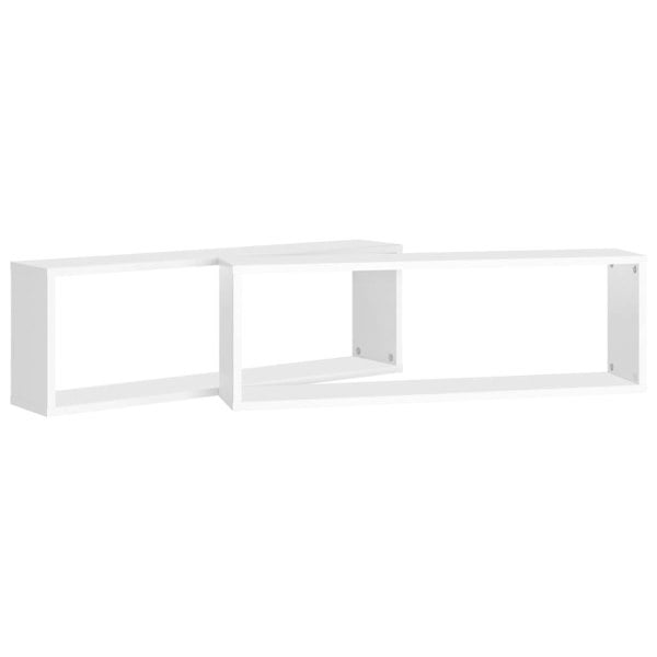 Berkfield Wall Cube Shelf 2 pcs White 80x15x26.5 cm Engineered Wood