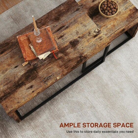 Wyld Haus Lirare Set Of 2 Industrial Nesting Side Tables Metal And Wood Rustic Brown