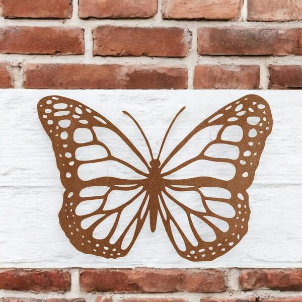 EDH Door Hardware Black Rusted Butterfly Silhouette Wall Art – 24 x 38 CM | Rustic Metal Butterfly Décor for Indoor & Outdoor