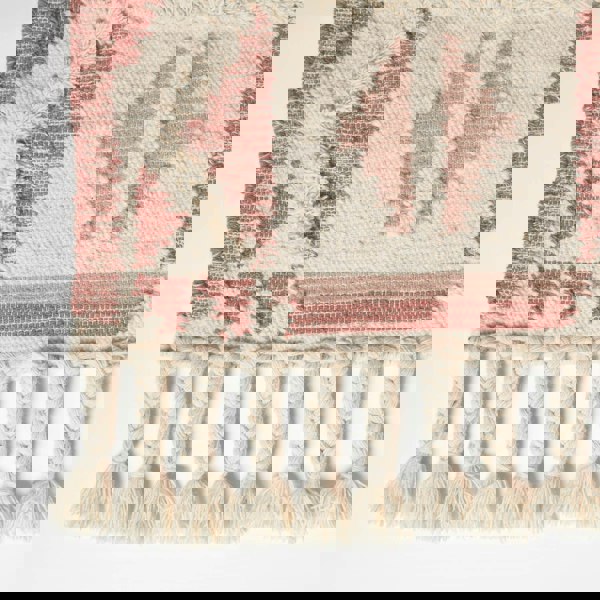 HOMESCAPES Satara Pink Kilim Wool Rug