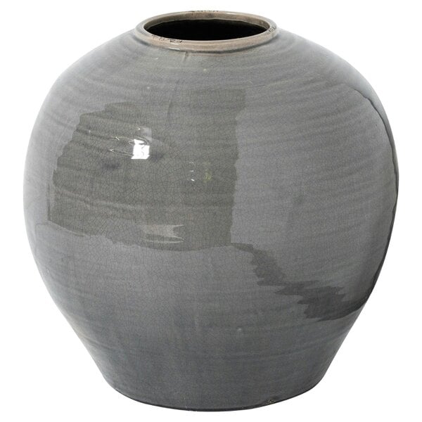 Wyld Haus Starburst Grey Glazed Traditional Ceramic Vase