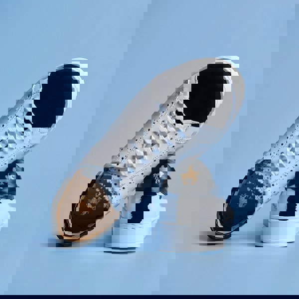 Embassy London Serena - Black & White - Women’s Leather Trainer with Brogue Details