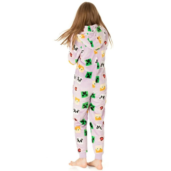 Minecraft Girls All-Over Print Sleepsuit - Pastel Purple