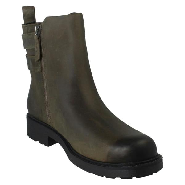Clarks Ladies Clarks Buckle Detailed Zip Fastening Leather Ankle Boots Orinoco2 Bay