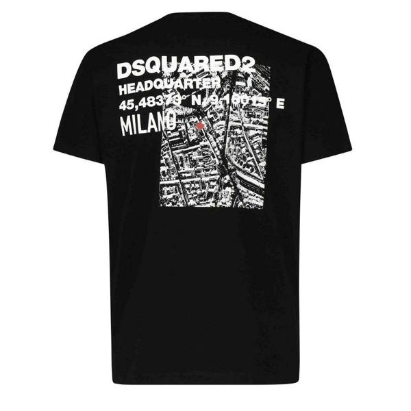 DSquared2 Mens Map Cool Fit T-Shirt - Black - 