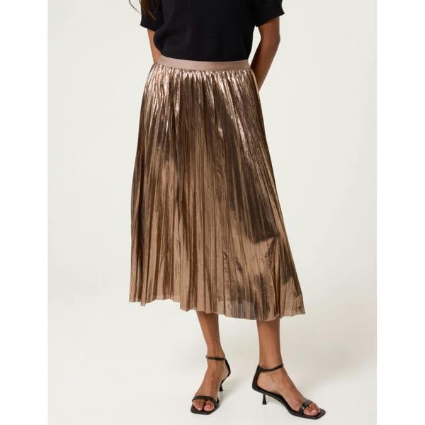 Blue Vanilla Metallic Pleated Tulle Skirt