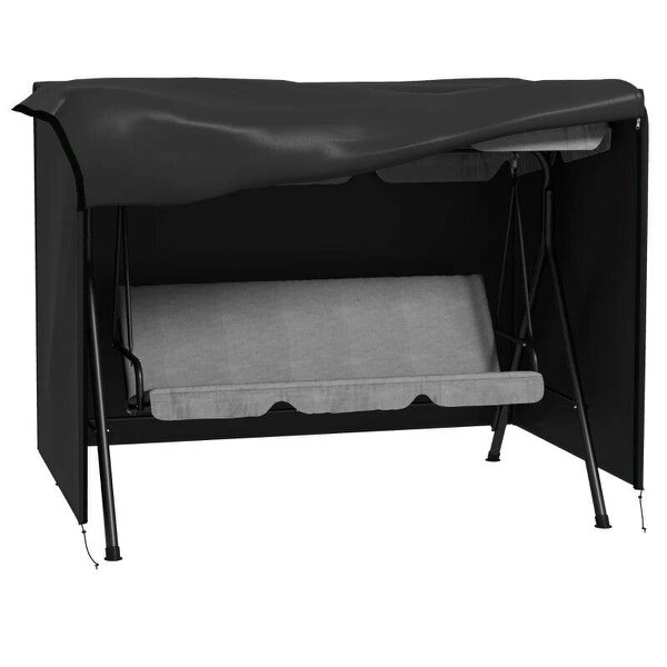 205 x 124cm Three-Seater Swing Chair Protective Cover Black