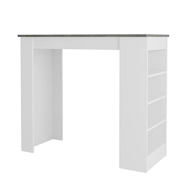 Decortie Swallow Modern Kitchen Bar Dining Table with 4-Tier Storage Shelves H 102cm