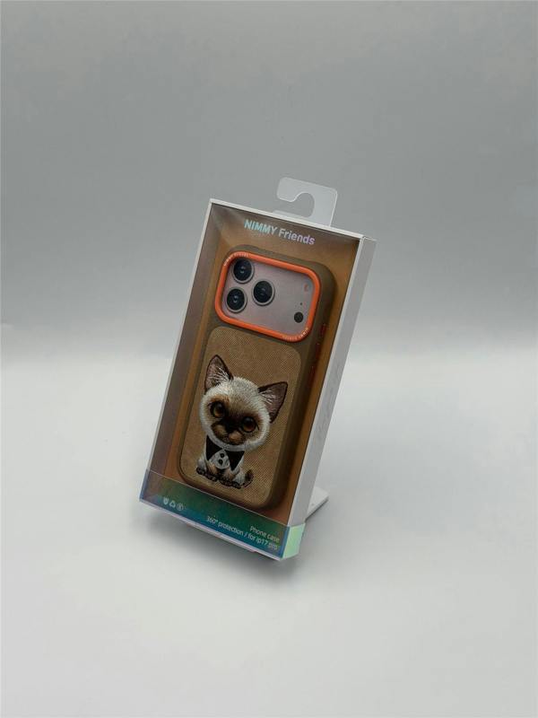 Nimmy Friends Nimmy Big Eye Cute Pet Siamese Cat Case with MagSafe for iPhone Pro 6.3" Brown Orange - N-XDY-IP17-PRO-026