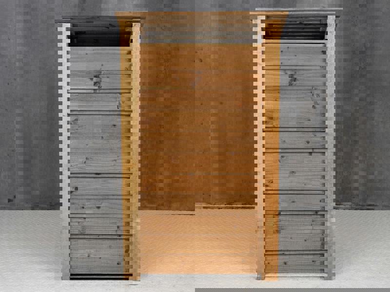 Arbor Garden Solutions Wooden Log Store with Door and Shelf W-79cm, H-126cm or 180cm, D-88cm - Brown Finish