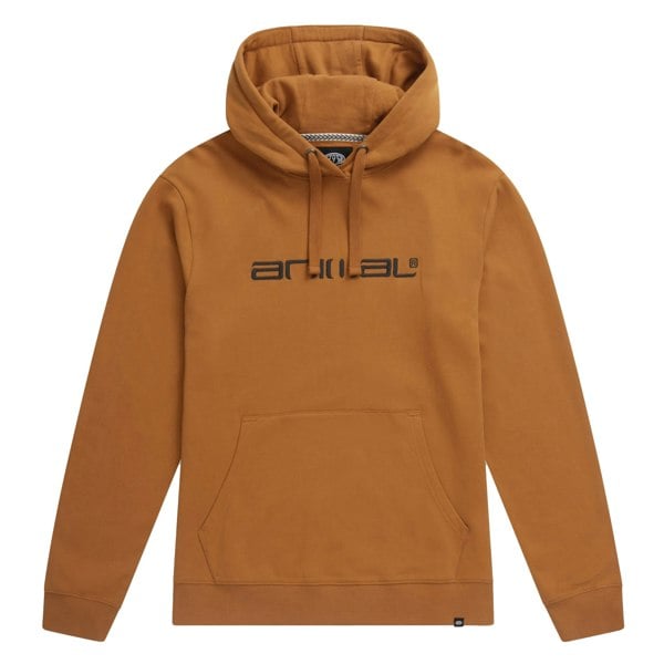 Animal Mens Driver Logo Organic Hoodie - Mustard