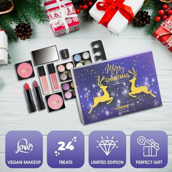 Love Urban Beauty Vegan Makeup Advent Calendar - 24 Day Cosmetic Beauty Gift Set