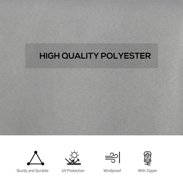 Light grey polyester gazebo sidewall curtains with zipper closure
