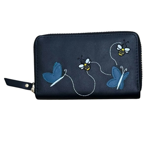 Fores Collection Embroidered Bee & Butterflies Ladies Purse