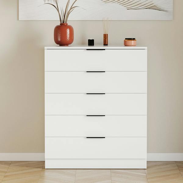 Vida Designs Trega 5 Drawer Chest, Black