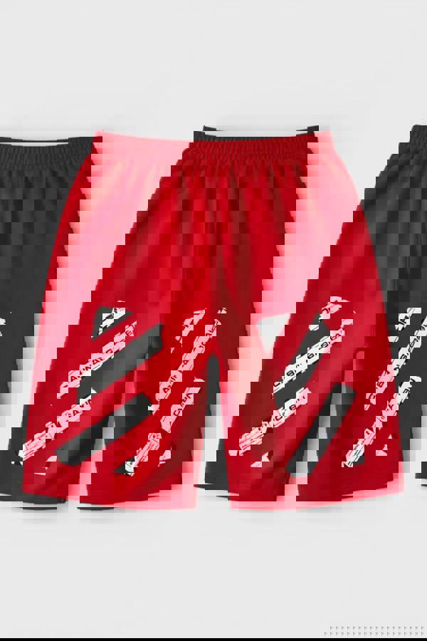 Off-White Airport Tape Sweatshorts Red