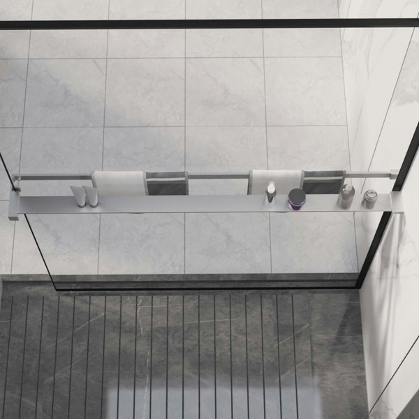 Berkfield Shower Shelf for Walk-in Shower Wall Chrome 115 cm Aluminium