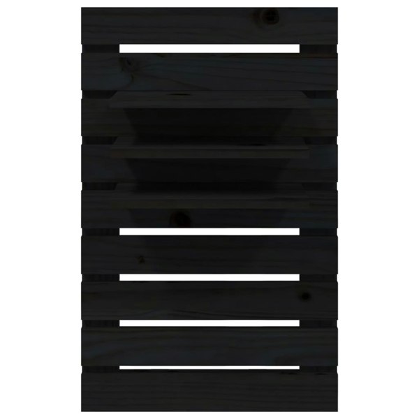 Berkfield Wall-mounted Bedside Shelves 2 pcs Black Solid Wood Pine