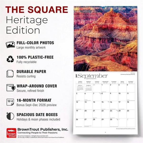 Arizona, National Parks & Monuments Calendar 2027, Wall Calendars, Month To View, Natural World, Gift