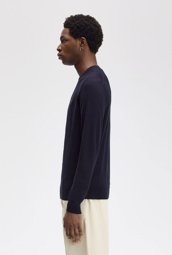Fred Perry Men's Classic Crew Neck Jumper - Navy