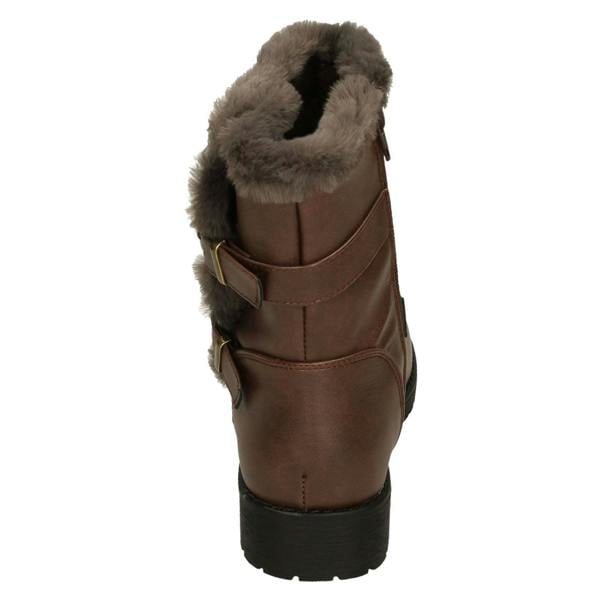 Spot On Ladies Spot On Buckle Detailed Ankle Boots F4451