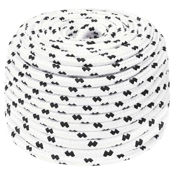 Berkfield Braided Boat Rope White 6 mmx100 m Polyester
