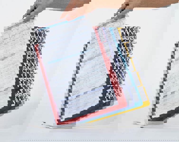 Durable VARIO TABLE 20 Display Panel Desk Stand | 20 Panels | A4 Colour Coded