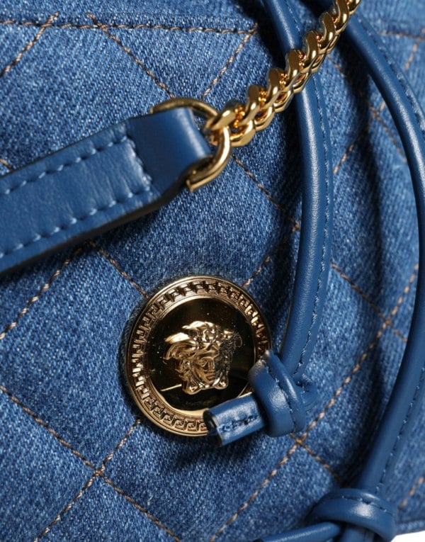 Versace La Medusa Denim Bucket Bag