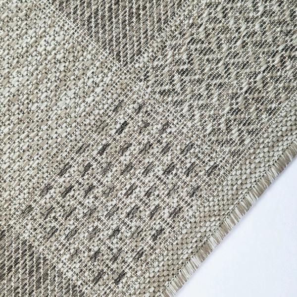 Non-Slip Beige Brown Rug Flat Weave Checkered Kitchen Dining Room Living Room Area Mat