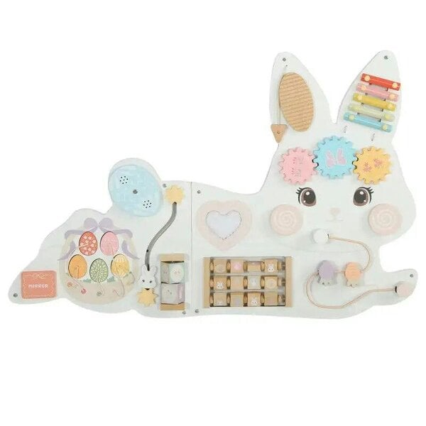 Bobobiy Easter Bunny Busy Board Panels, Montessori Wall-Mounted Toddler Learning Activity Centre for Living Room Kids Room White