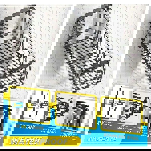 Dragodirect 5-Piece Rustproof Shower Caddy Set with No-Drill Bathroom Organisation System