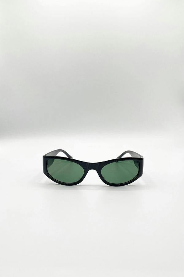 SVNX Racer Wrap Around Sunglasses In Black