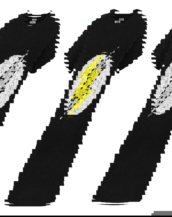 DC Comics Womens Black Batman Distressed Logo Short Sleeved T-Shirt