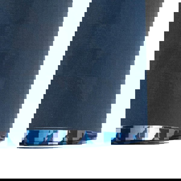 Designer Midnight Blue Linen Lamp Shade with Geometric Pattern Lining Image 5