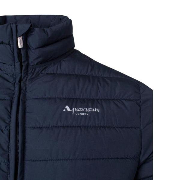 Aquascutum Mens Mock Neck Active Padded Jacket - Navy Blue - 