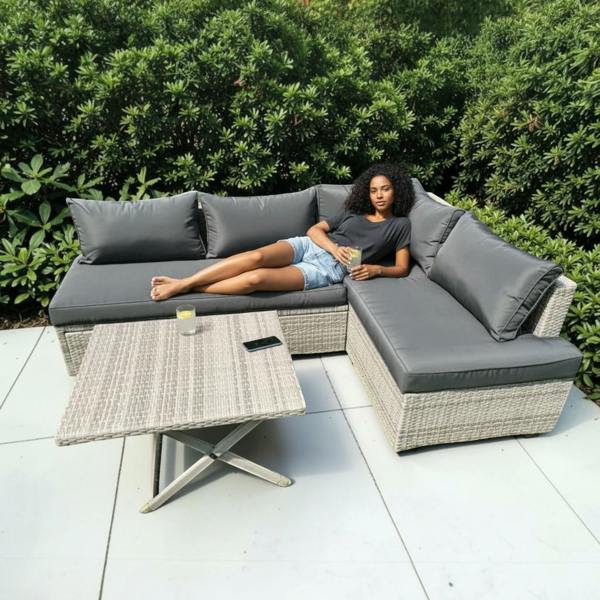 The Garden Marketplace Multi Layout Norfolk Rattan Weave 6 Seater Garden Lounge Set