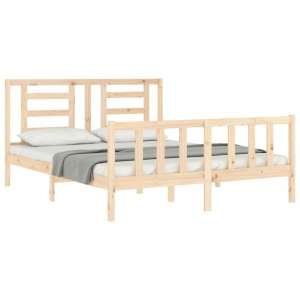 Berkfield Bed Frame with Headboard 160x200 cm Solid Wood