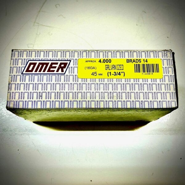 Fixaball Omer Brads 14 Galvanised 45mm 1.3/4" Long 16 Gauge