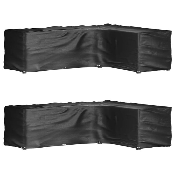 Berkfield L-Shaped Garden Furniture Covers 2 pcs 18 Eyelets 285x220x80 cm