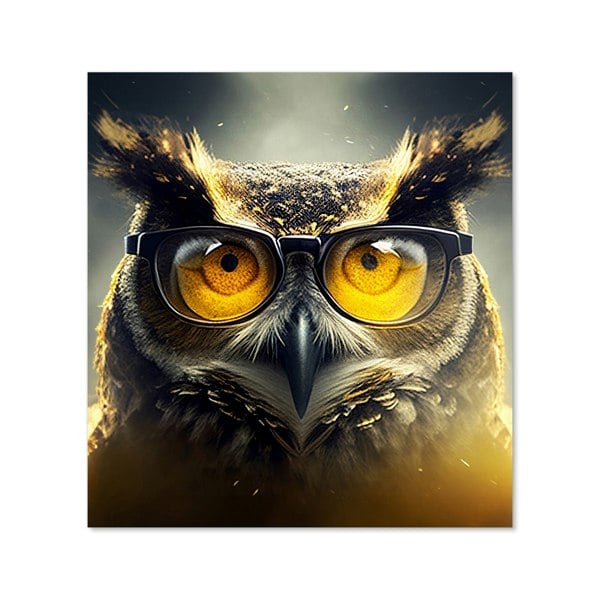 Warren Reed - Designer Owl With Glasses Splashart Kitchen Splashback