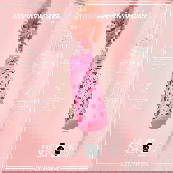 ION8 Leak Proof Thermal Steel Water Bottle, Insulated, Ladybugs, 320ml (11oz)