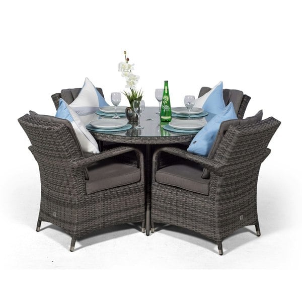 Giardino Arizona Round 4 Seater Rattan Patio Dining Set