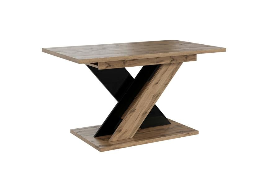 TOXX Extendable Dining Table 140–180cm – Wotan Oak & Black Gloss