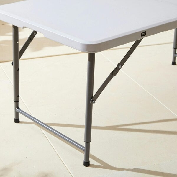 Neo White Folding Picnic Table Portable 4FT Extendable Height