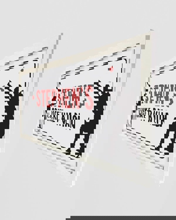 Personalised Cricket Pavilion Wall Art - Framed Print for Sports Fans