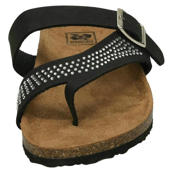 Down to Earth Ladies Down To Earth Diamante Toe Loop Sandals