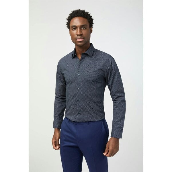 Limehaus Slim Fit Diamond Print Shirt