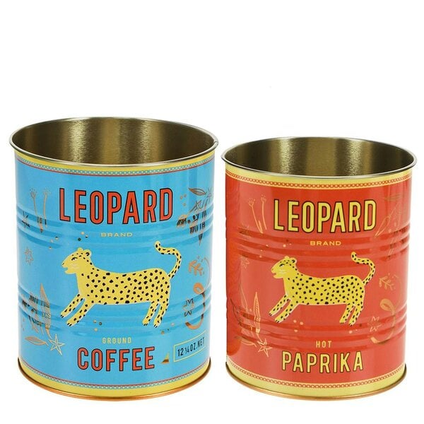 Love Frankie Leopard Print Storage Tins