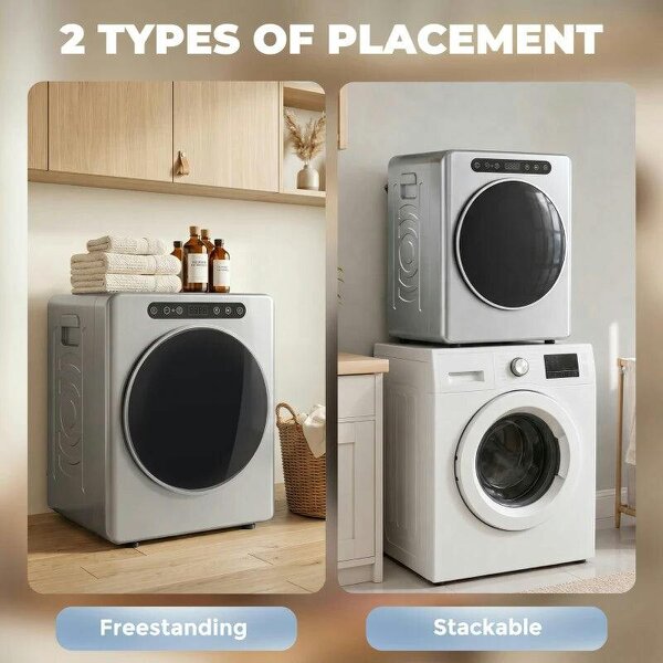 5 kg Compact 40-60°C Tumble Dryer - Silver Tone