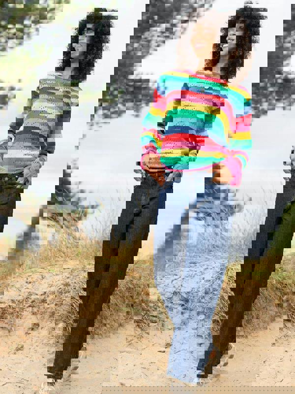 Kite Womens Organic Hermitage Knit Jumper Rainbow